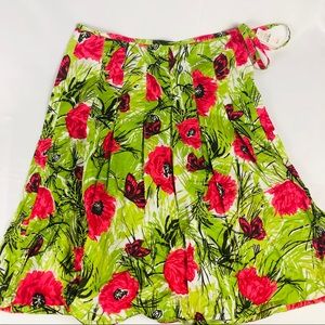 New Talbots Flowy Skirt Tropical Print Size 10